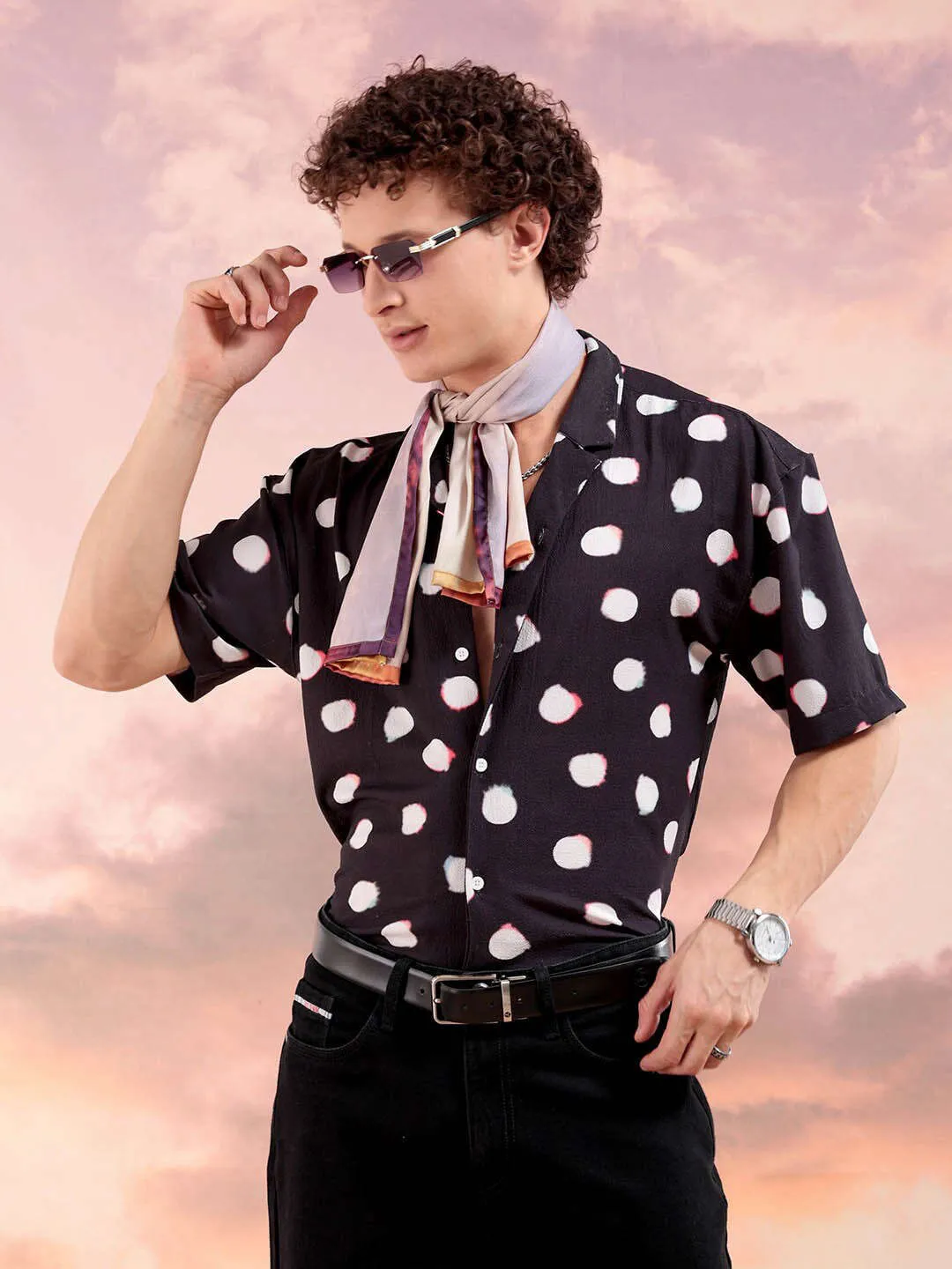 Men Abstract Printed Relaxed Fit Shirt