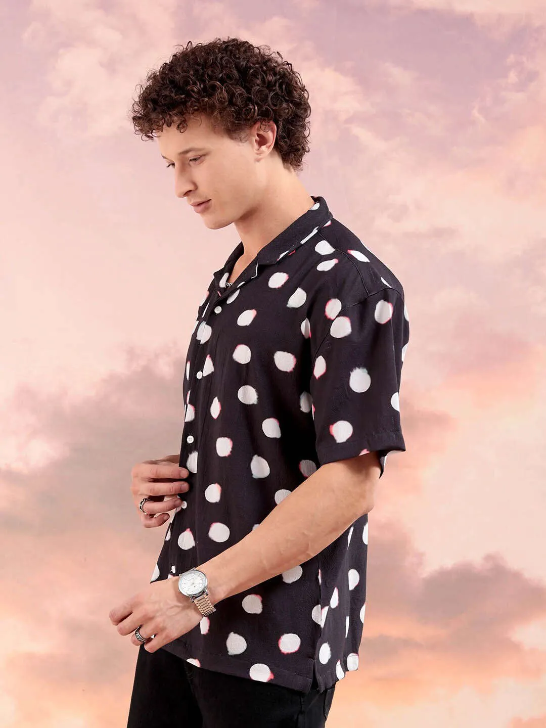 Men Abstract Printed Relaxed Fit Shirt