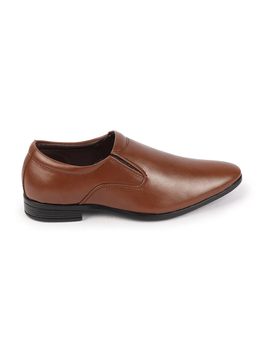 Men Tan Formal Office Meeting Slip On Shoes