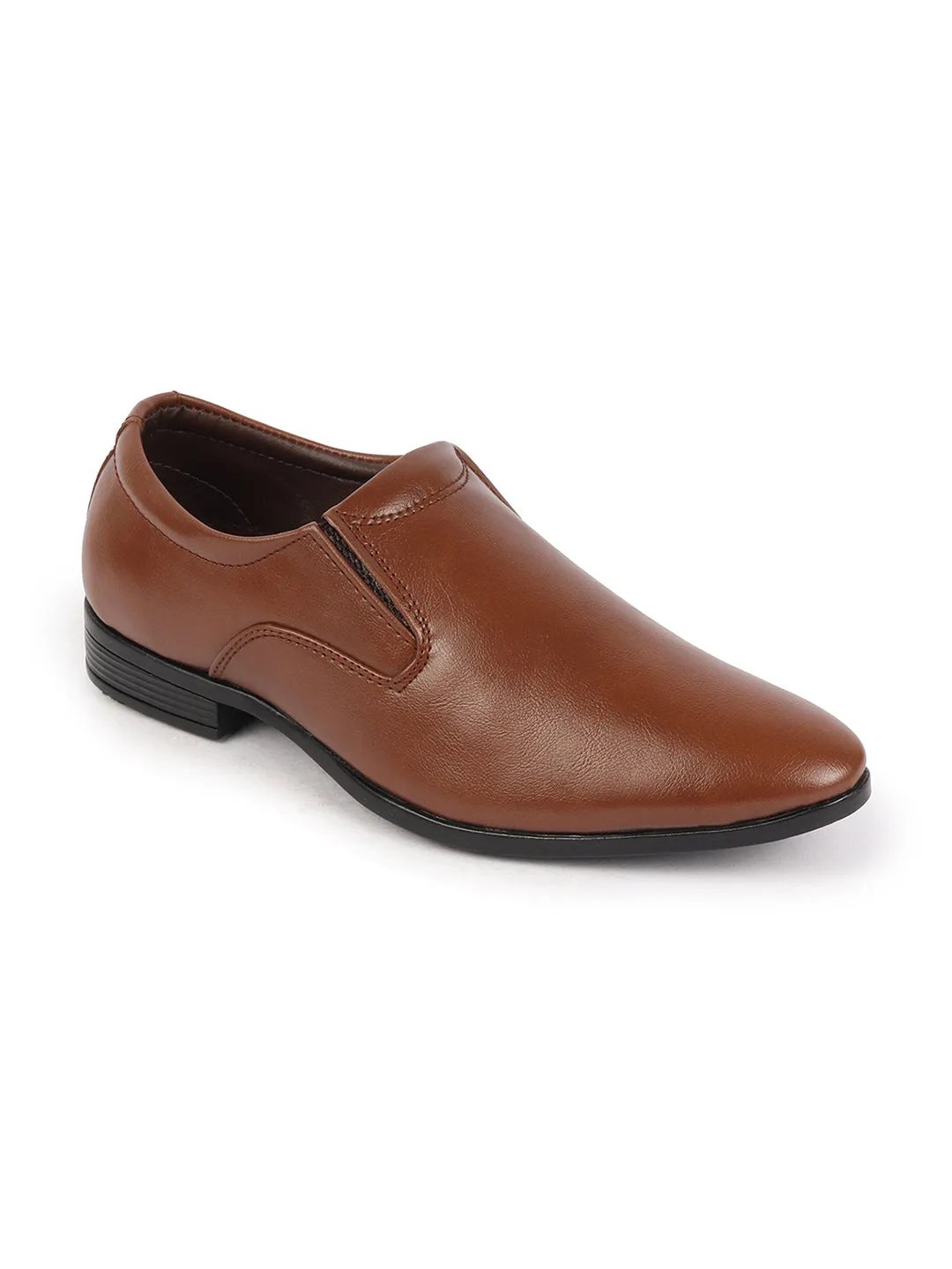 Men Tan Formal Office Meeting Slip On Shoes