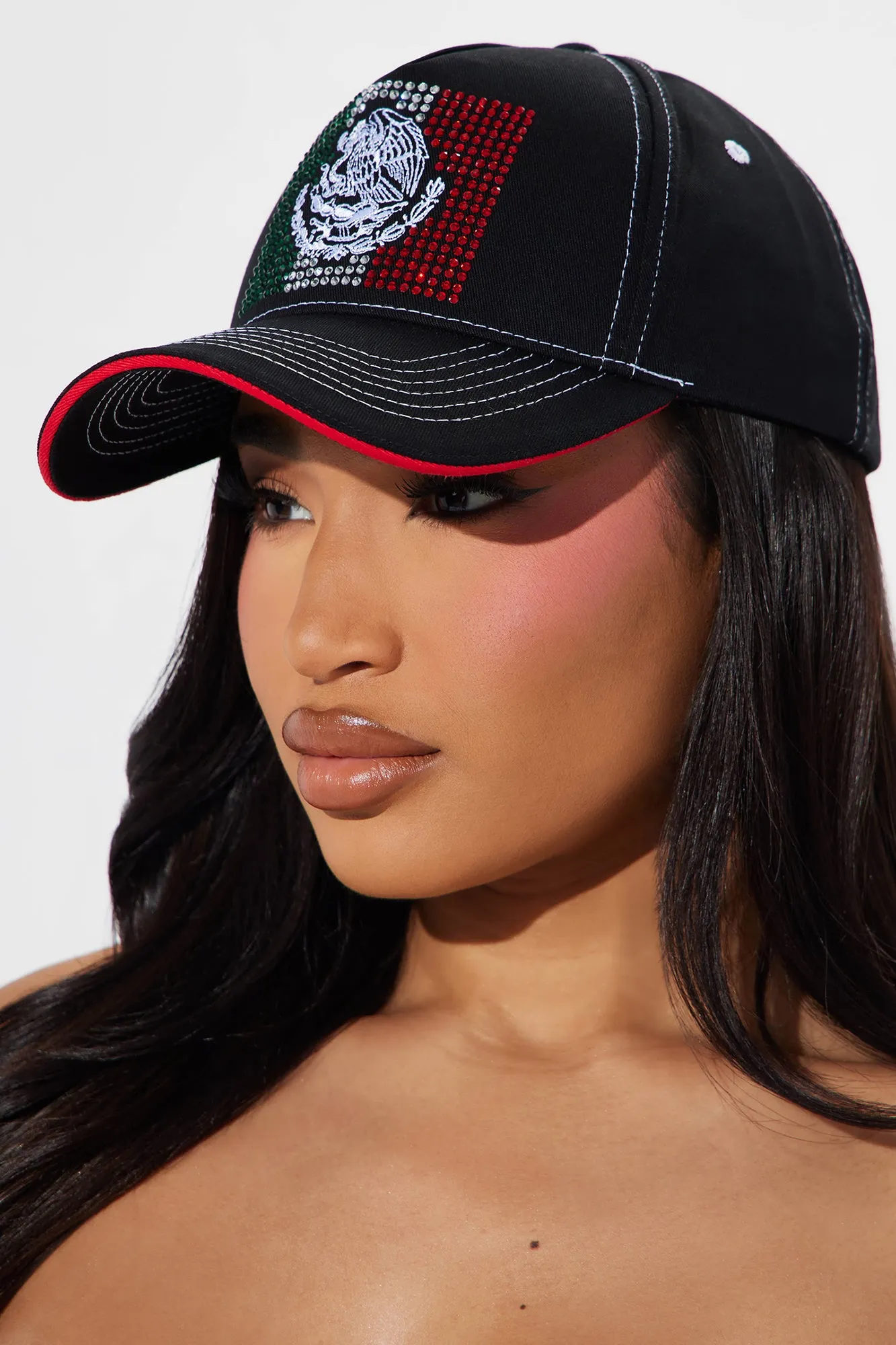 Mexico Rhinestone Hat - Black/combo