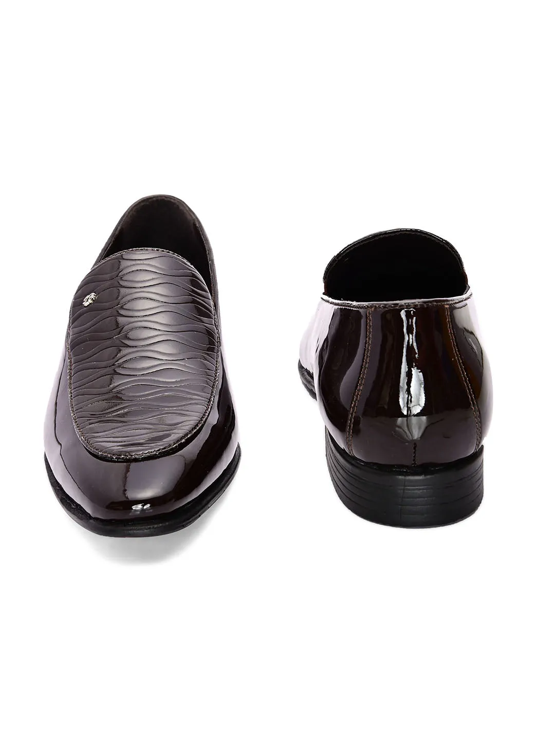 Motive Brown Patent Slip-Ons