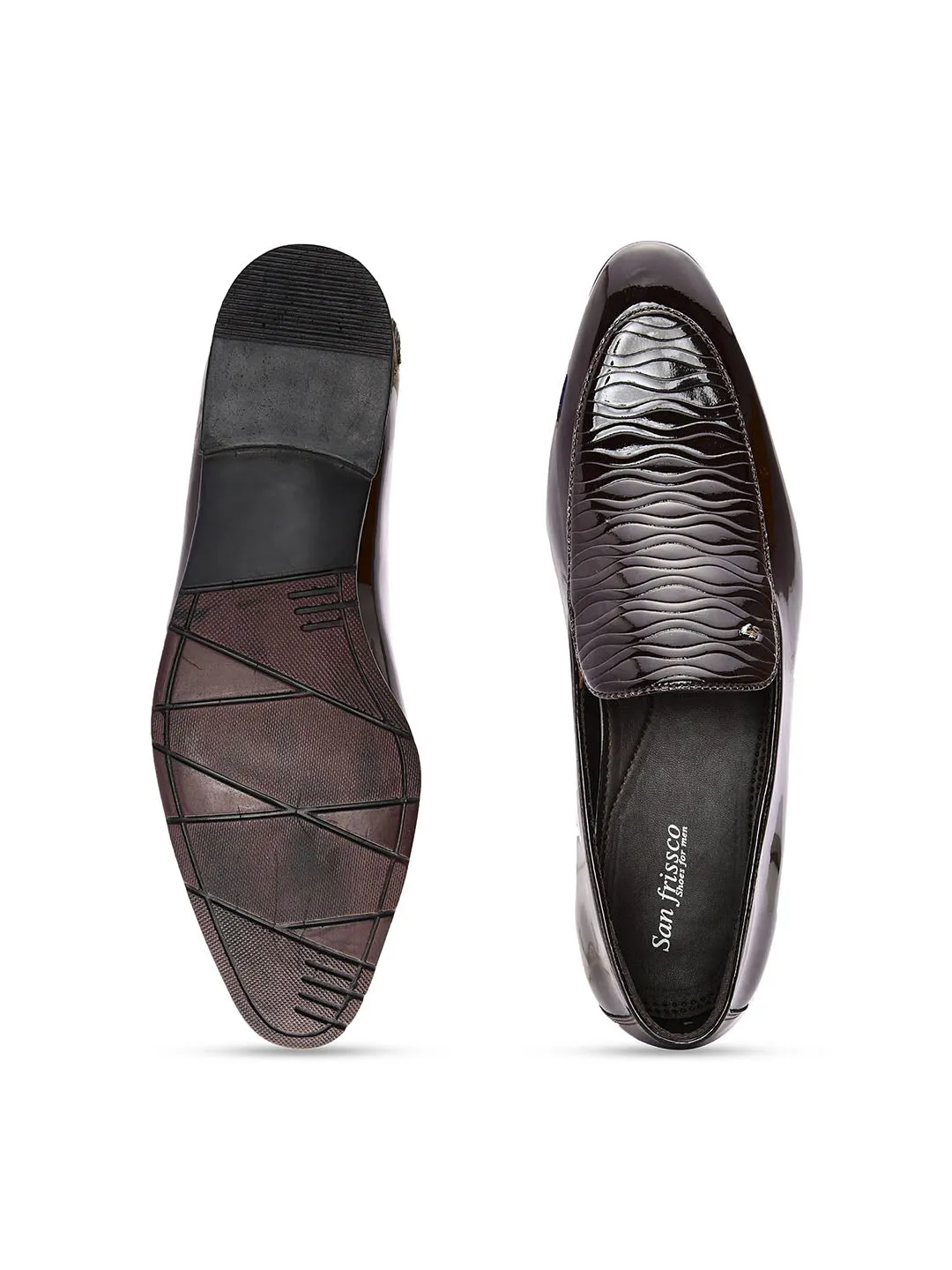 Motive Brown Patent Slip-Ons