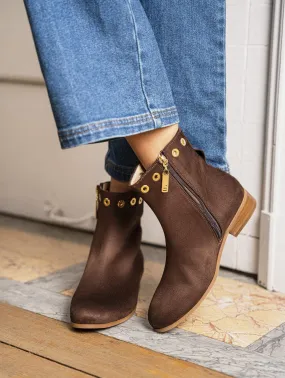 Nansouty Vegan Suede Ankle Boots | Chocolate