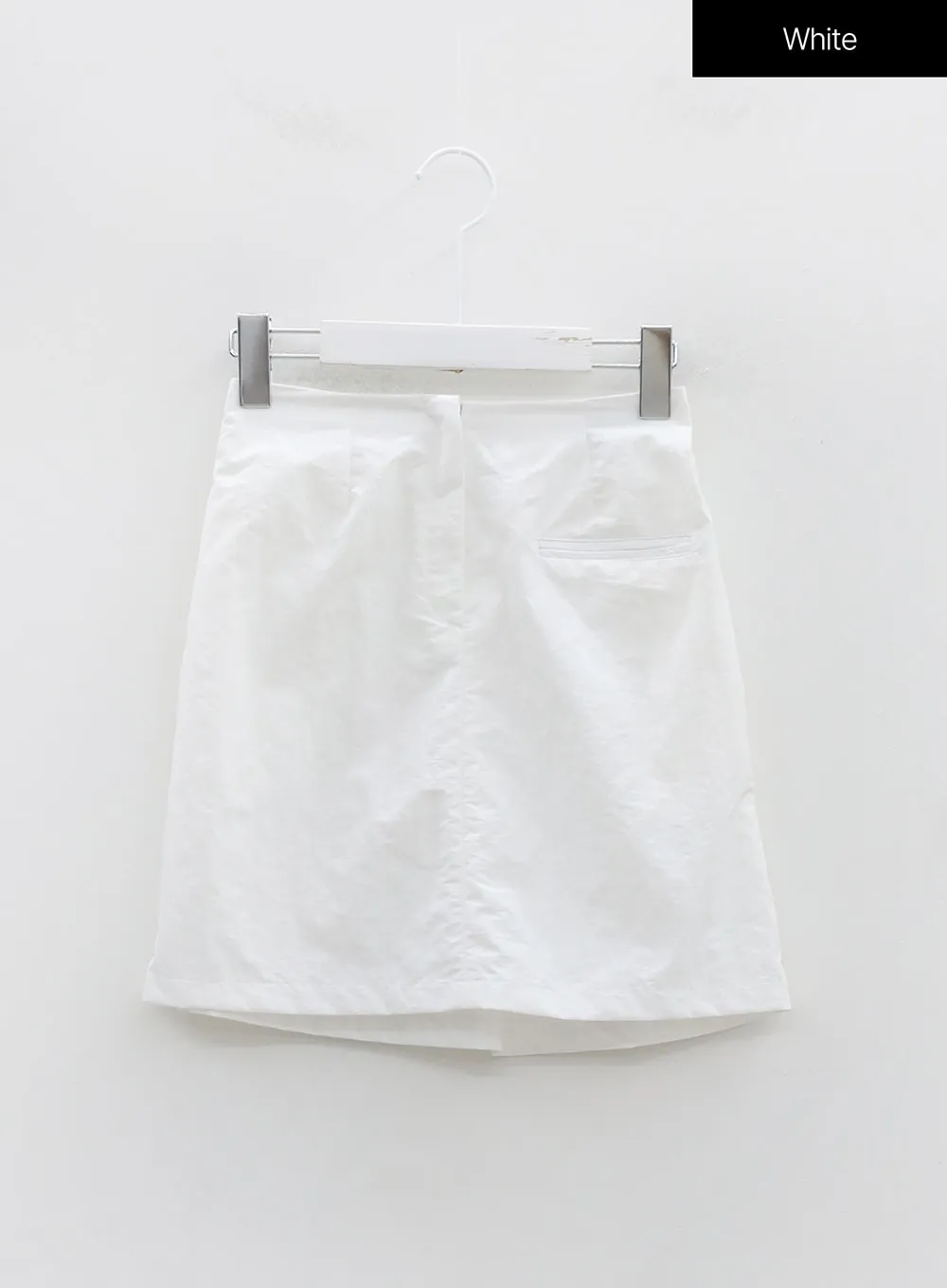 Nylon Set-up Skirt with Fake Pocket UU1407