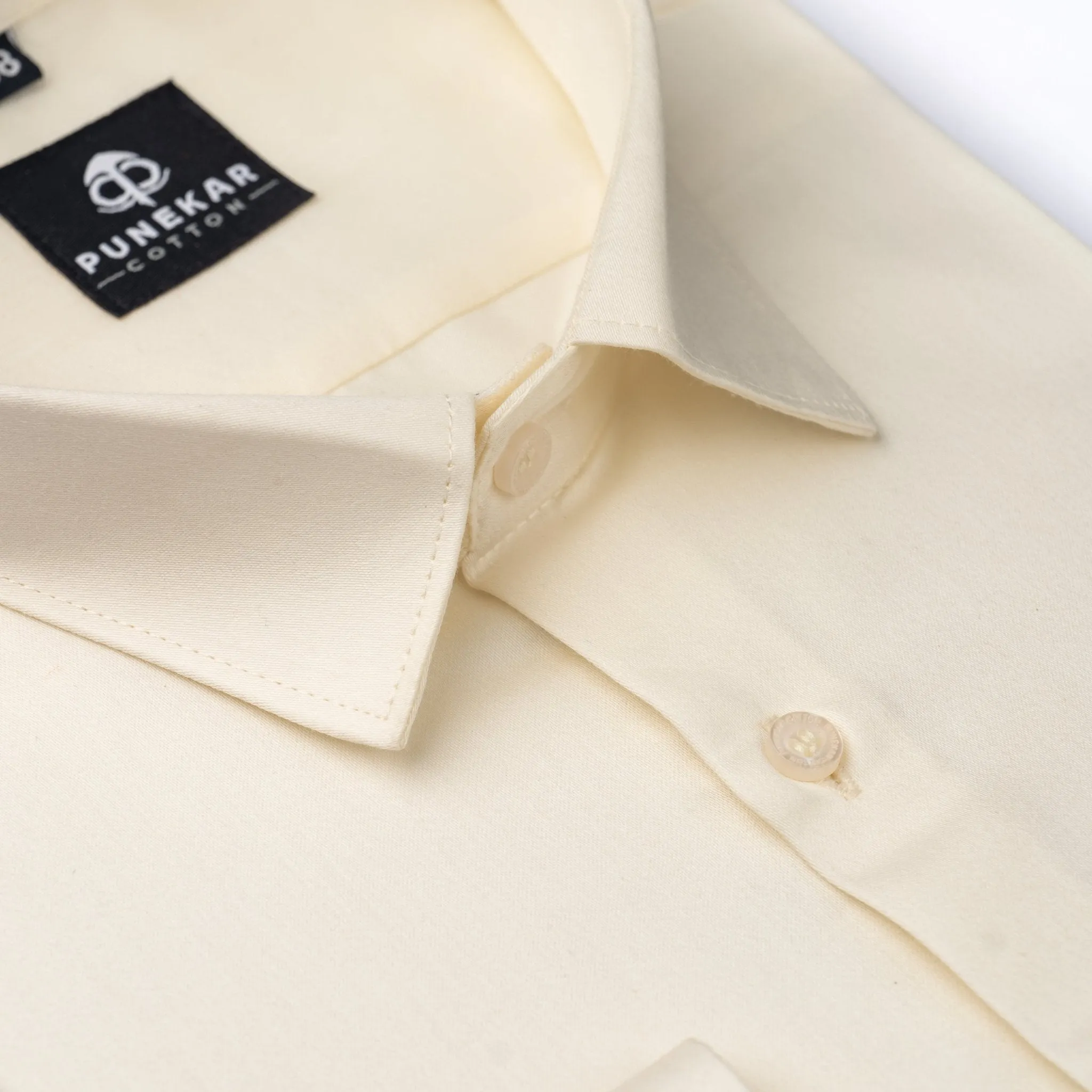 Off White Color Cotton Satin Shirt For Men