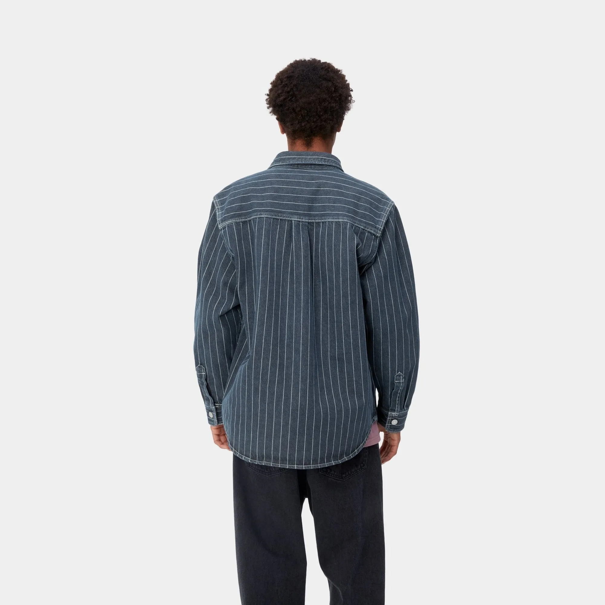 Orlean Stripe Shirt Jacket | Blue / White (stone washed)