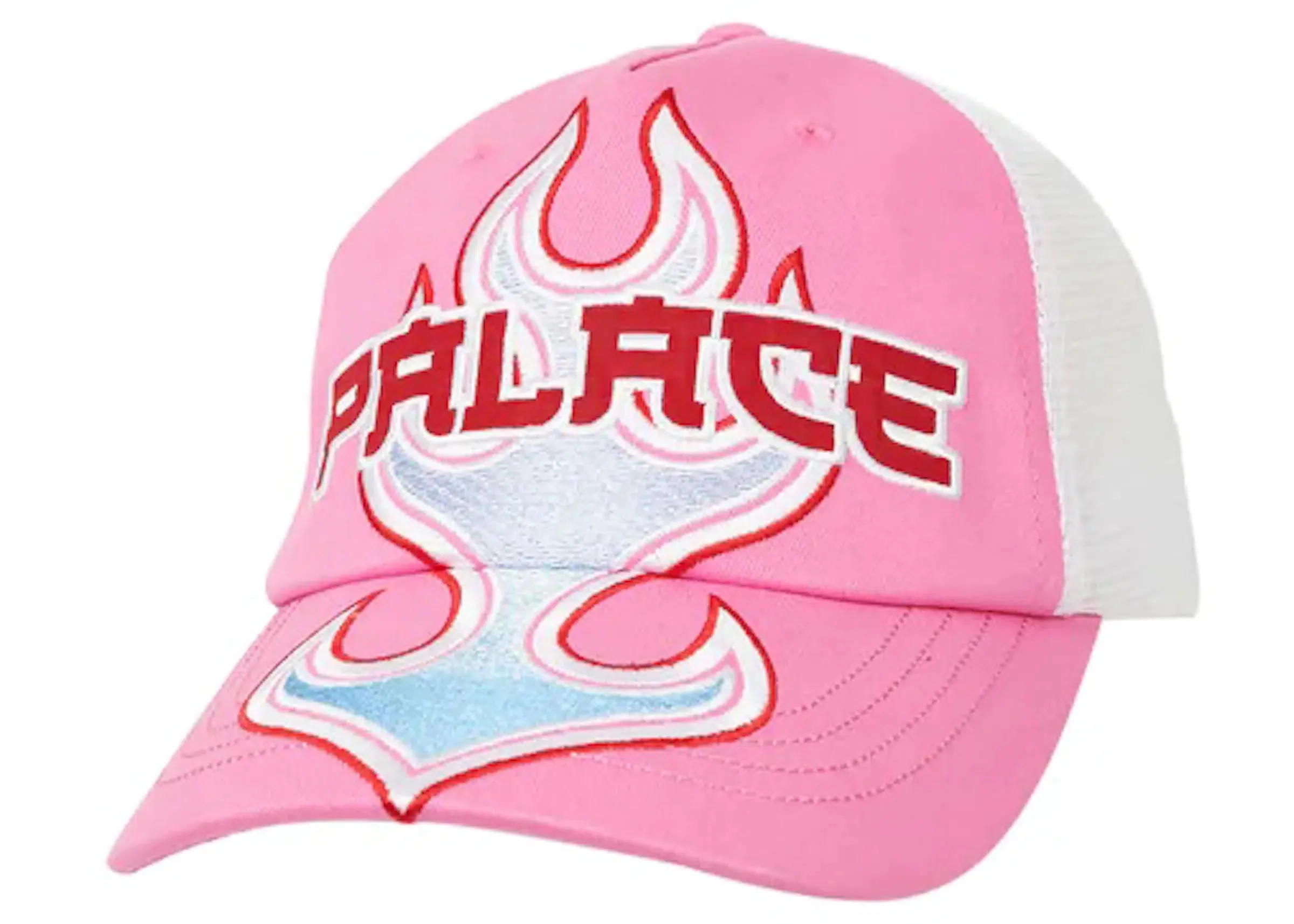 Palace Flame Trucker Hat Pink