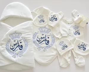 Prince Baby Boy Coming Home Embroidered Set