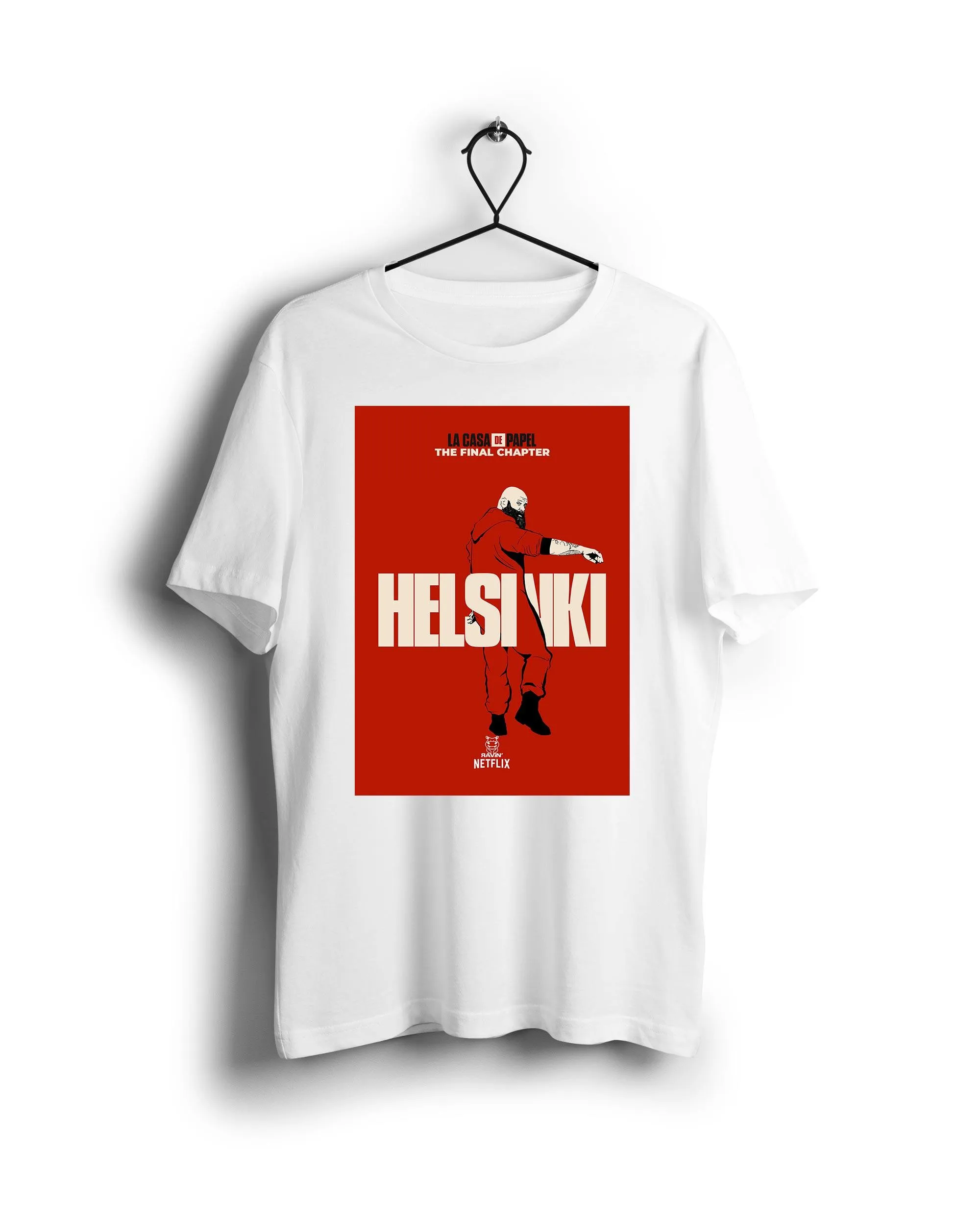 Red Helsinki La Casa De Papel X Ravin X Hippo - Digital Graphics Basic T-shirt White