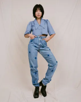 Remade Vintage Flower Denim Pants (S/M)