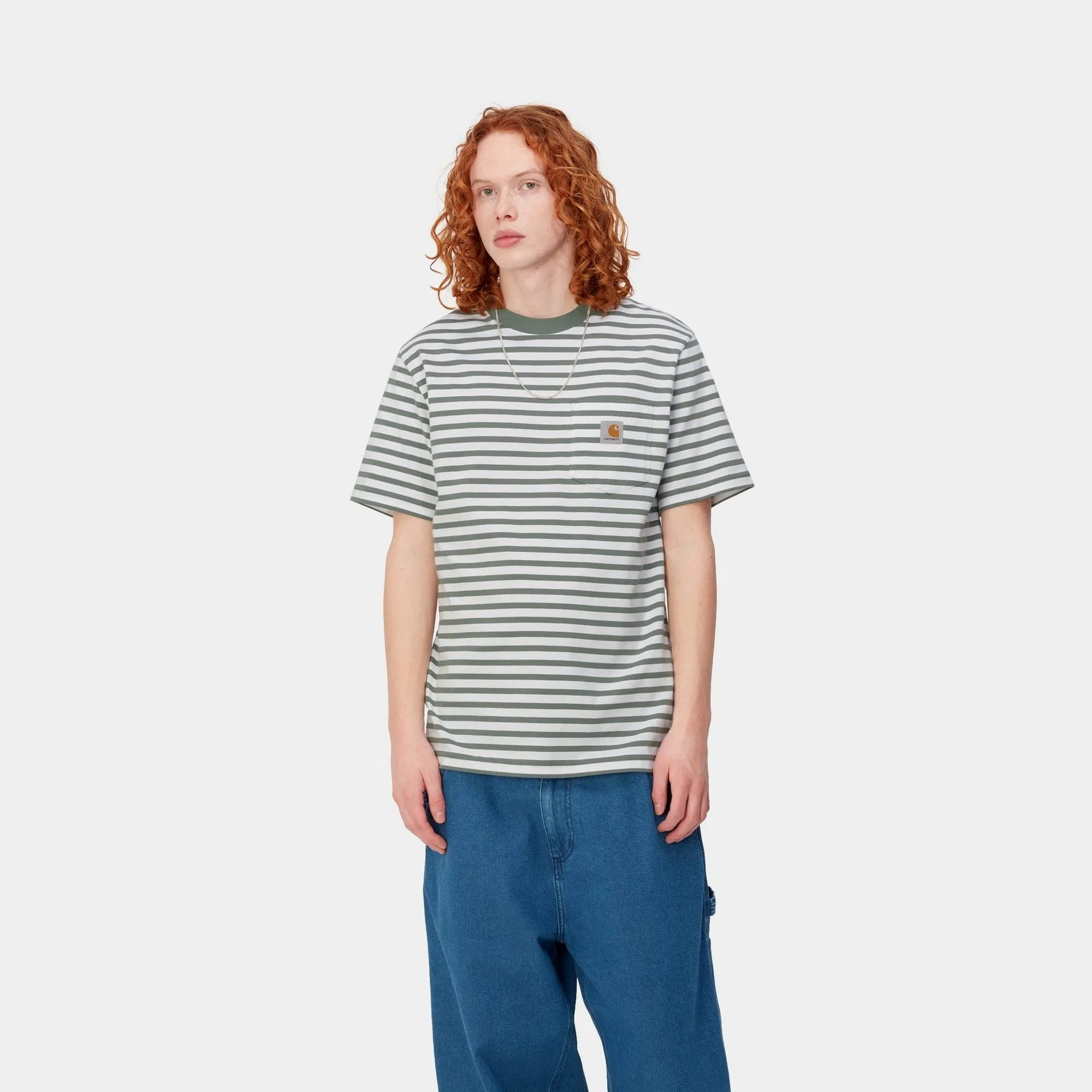 Seidler Stripe Pocket T-Shirt | Park / White