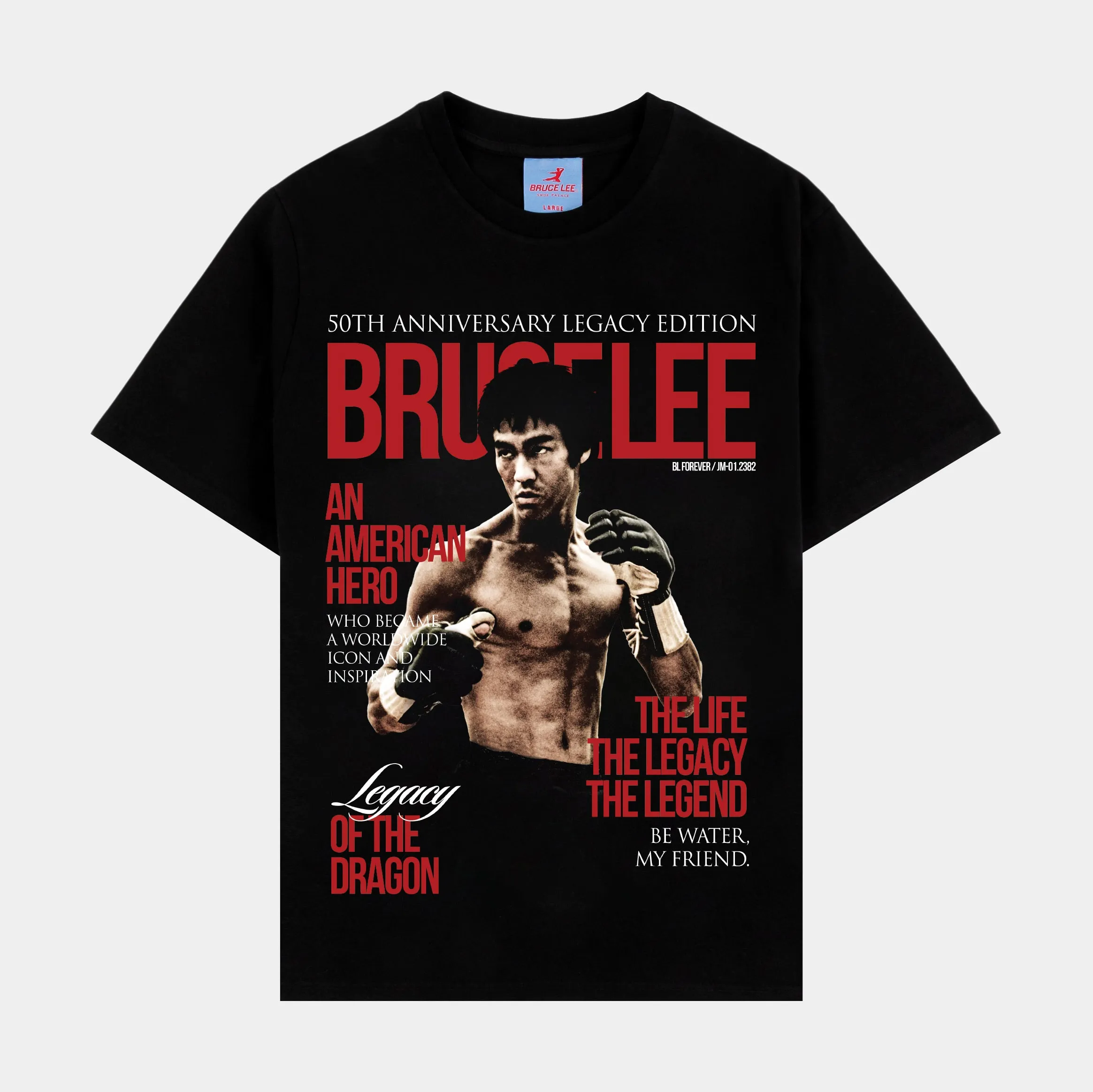 SP x Bruce Lee Cover Mens Short Sleeve Shirt (Black)