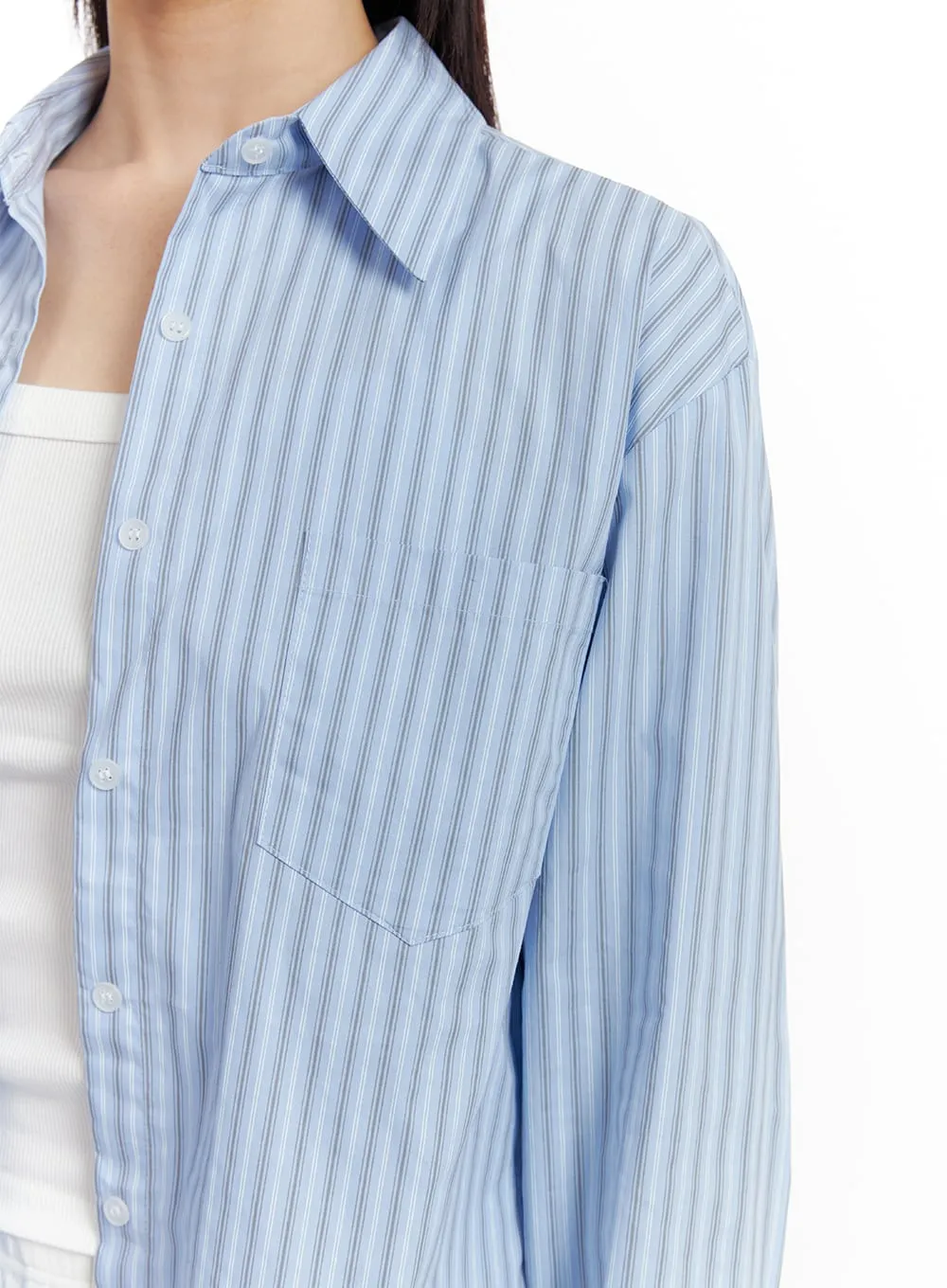 Stripe Buttoned Shirt IF423