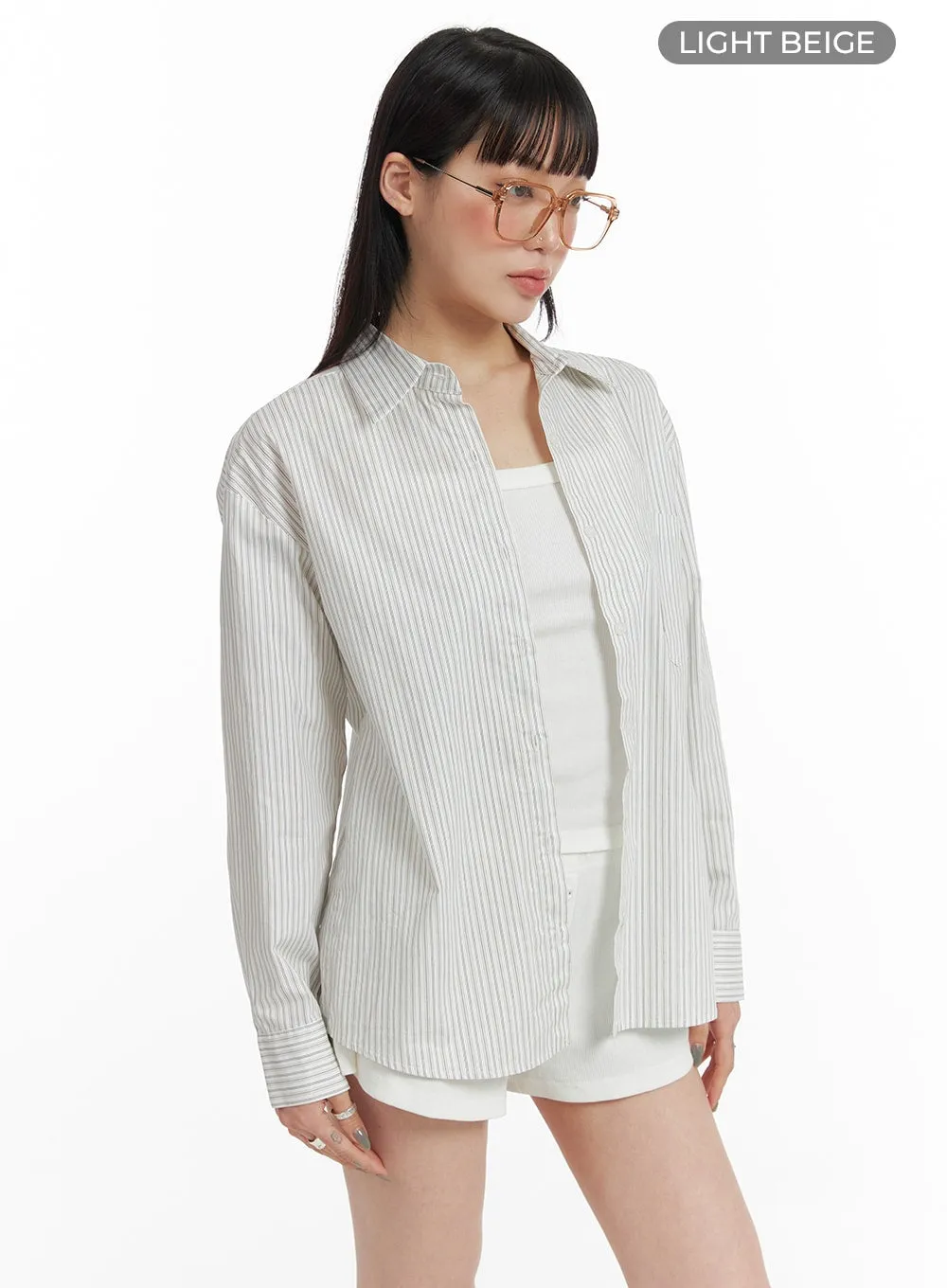 Stripe Buttoned Shirt IF423