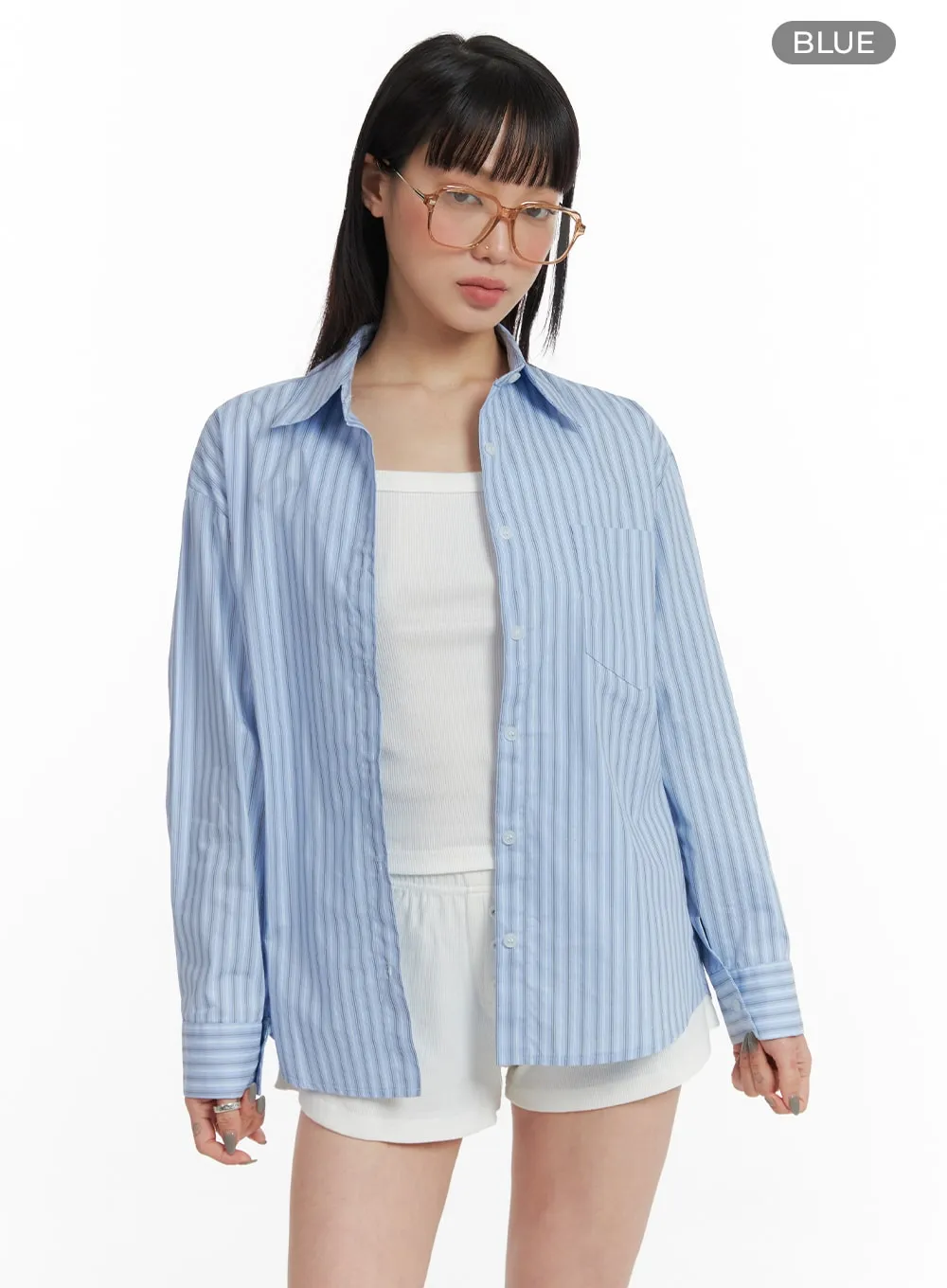 Stripe Buttoned Shirt IF423