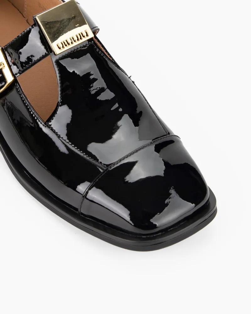 T-Strap Patent Leather Mary Jane Loafers