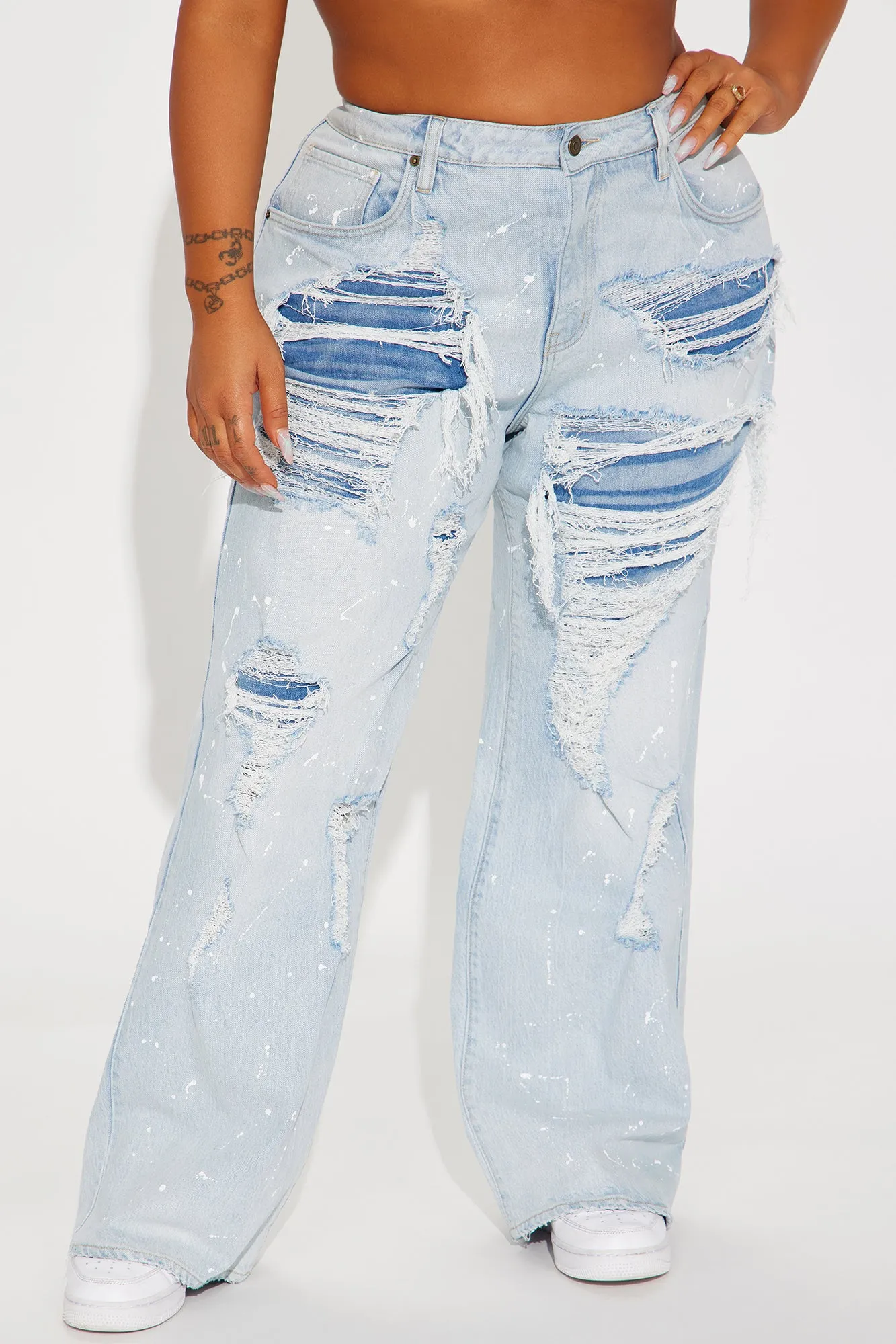 The Way It Works Stretch Baggy Jeans - Light Wash