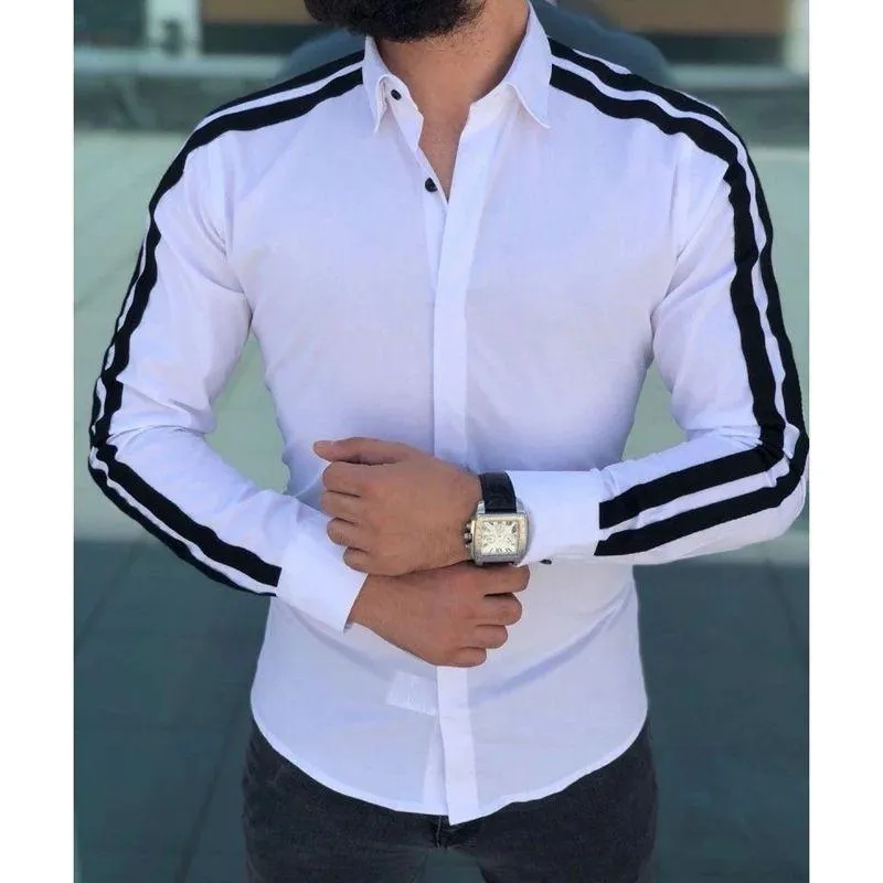 Trybuy Trendy Fashionable Branded White Cotton Button-Up Shirt For Men