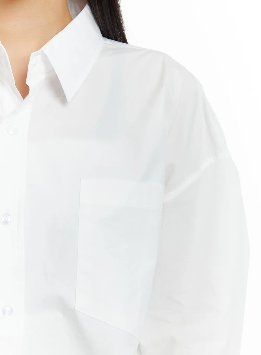 Unisex Drawstring Solid Shirt Blouse CM418