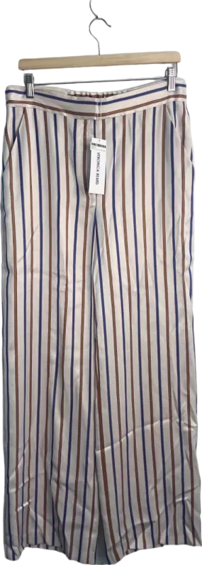 Veronica Beard Sand/Slate Blue Grigore Pant UK Size 10