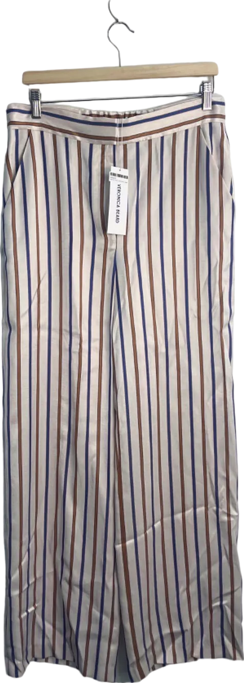 Veronica Beard Sand/Slate Blue Grigore Pant UK Size 10