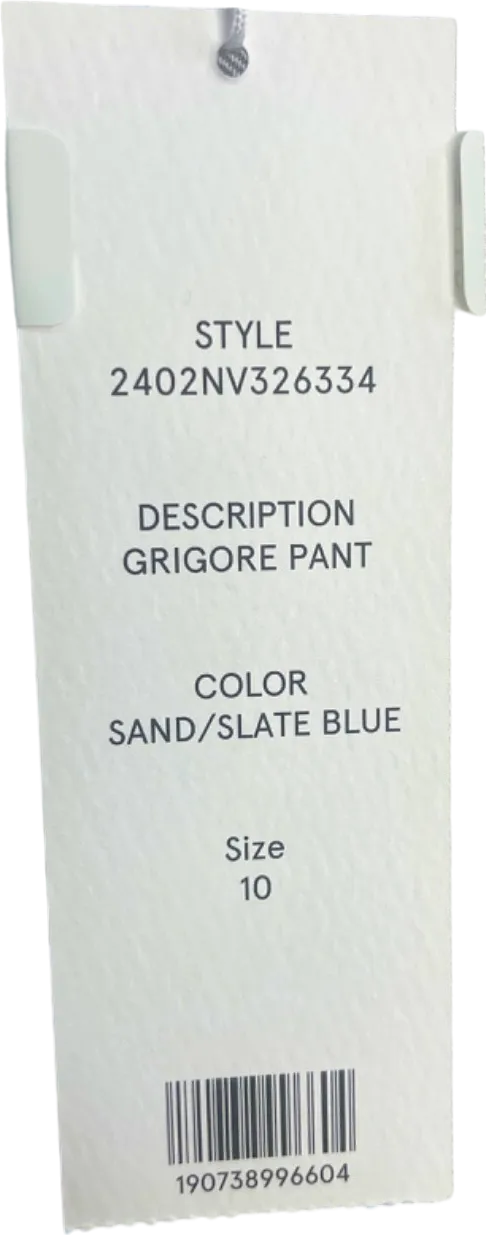 Veronica Beard Sand/Slate Blue Grigore Pant UK Size 10