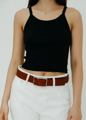 Éterne Cropped Rib Tank in Black